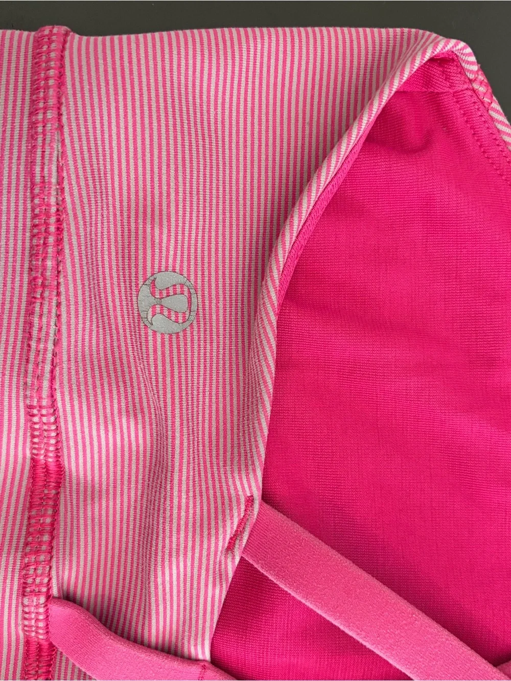Lululemon Energy Bra Pink Pinstripe With Pink Straps - Size S